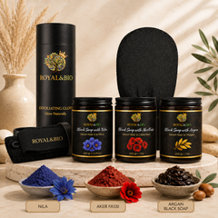 Royal Hammam Duo | Black Soap + Exfoliating Glove — ROYAL&BIO