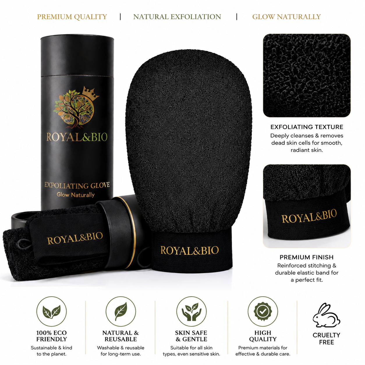 Royal Hammam | Moroccan Kessa Exfoliating Glove — ROYAL&BIO