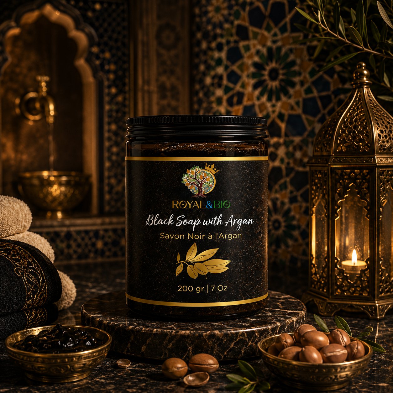 Royal Hammam | Moroccan Black Soap with Argan — ROYAL&BIO