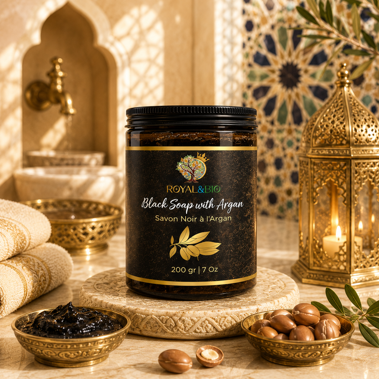 Royal Hammam | Moroccan Black Soap with Argan — ROYAL&BIO