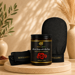 Royal Hammam Duo | Black Soap + Exfoliating Glove — ROYAL&BIO